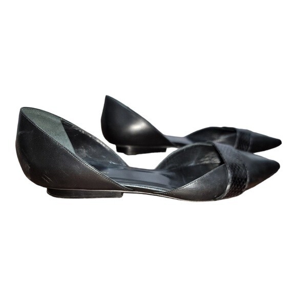 Narciso Rodriguez Women's Flats Dress Shoe Slip On Pointed Toe Black Size 38.5 - Picture 3 of 4